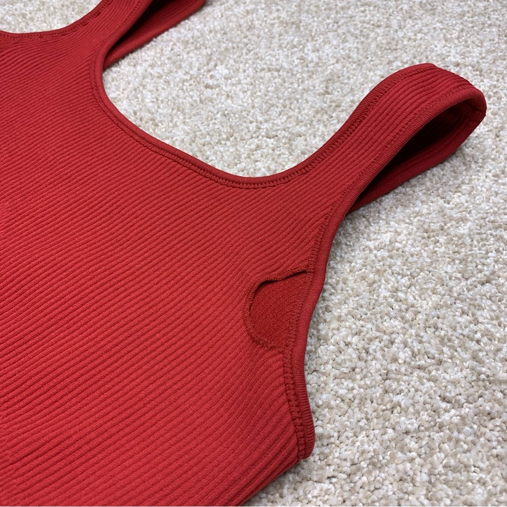 Brick Red Ribbed Bra Top (size medium) - Picture 7 of 7